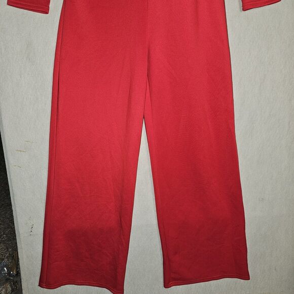 Red Jumpsuit Pants Set By DAISY Vintage Retro Sexy Club Stretchy Glam - Picture 8 of 12